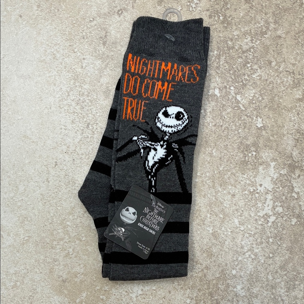 Disney Nightmare Before Christmas Black and Gray Socks